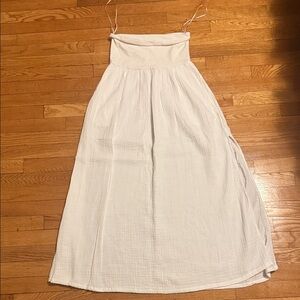 LOFT Cream Maxi Dress with Spaghetti Straps